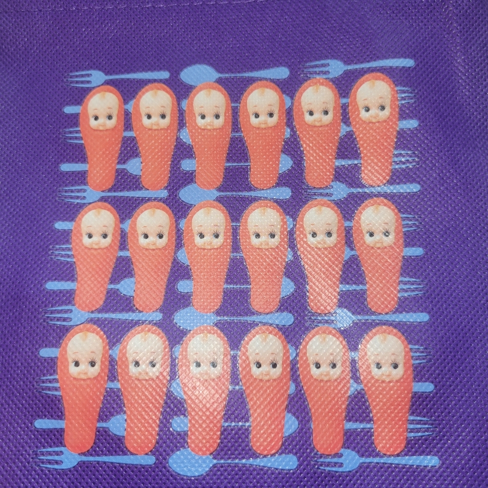 Kewpie Tarako Purple Tote Crossbody Reusable Bag - Picture 4 of 4